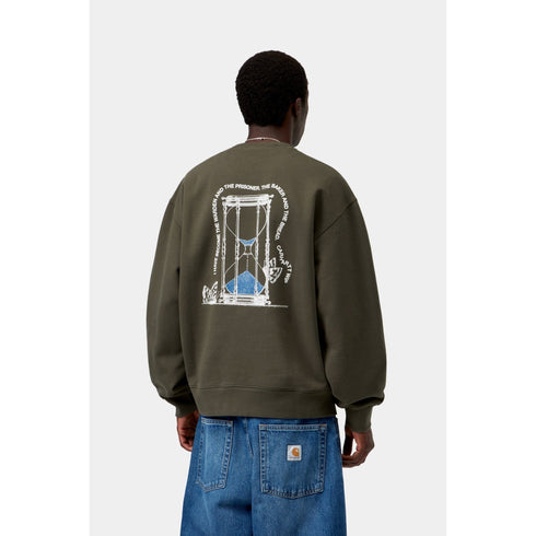 Carhartt WIP Hourglass Sweat - Cypress Stone Washed - Streetart.fr