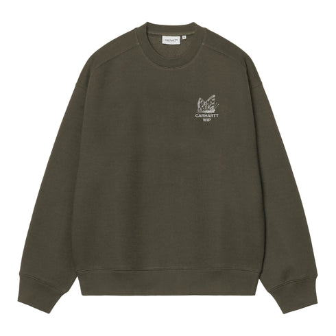 Carhartt WIP Hourglass Sweat - Cypress Stone Washed - Streetart.fr
