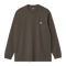 Carhartt Wip L/S Chase T-Shirt - Shungite / Gold - I026392_3X9_XX