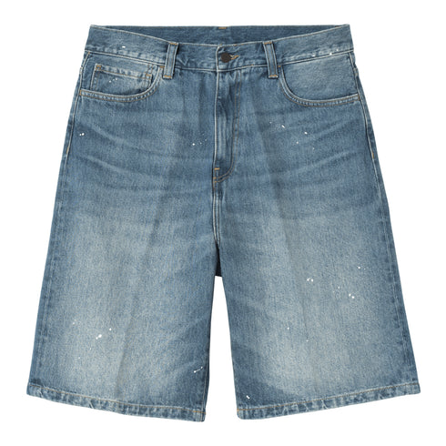 Carhartt WIP Landon Short - Blue Destroy Wash Splatter - Streetart.fr