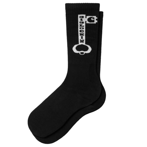Carhartt WIP Locked Socks - Black / White - Streetart.fr