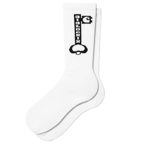 Carhartt WIP Locked Socks - White / Black - Streetart.fr