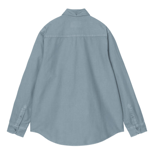 Carhartt WIP L/S Bolton Shirt Chemise - Velvet Blue Garment Dyed - Streetart.fr