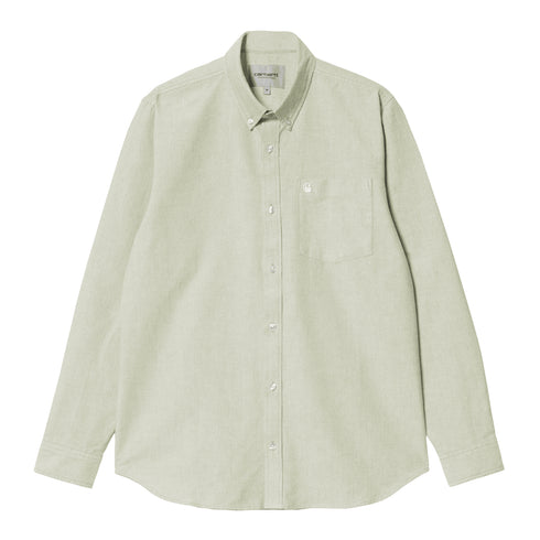 Carhartt WIP L/S C-Logo Chemise - Pale Olive / White - Streetart.fr