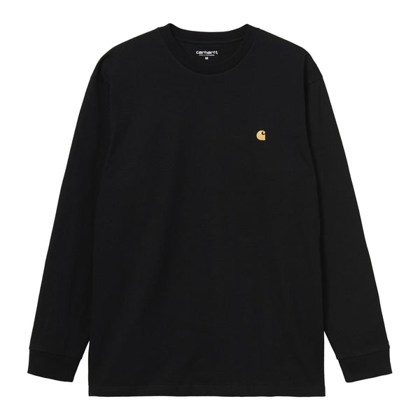 Carhartt WIP L/S Chase T-Shirt - Black / Gold - Streetart.fr