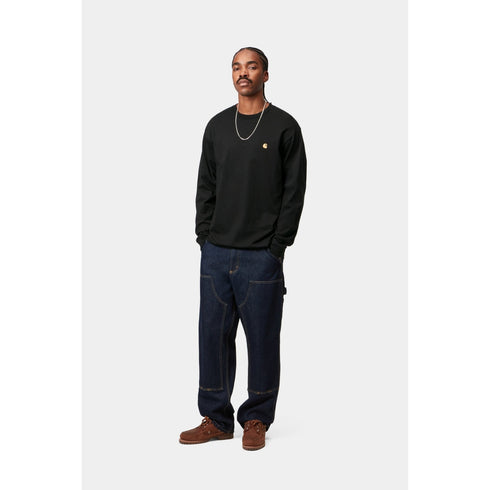 Carhartt WIP L/S Chase T-Shirt - Black / Gold - Streetart.fr