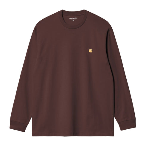 Carhartt Wip L/S Chase T-Shirt - Palisander / Gold - Streetart.fr