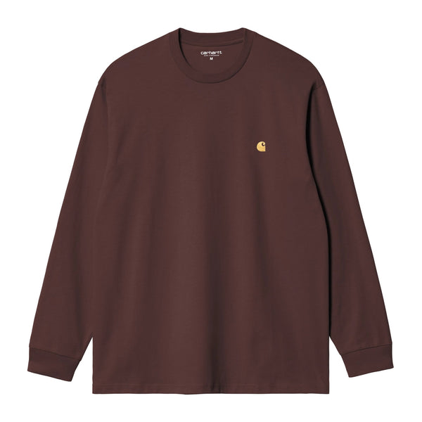 Carhartt Wip L/S Chase T-Shirt - Palisander / Gold - Streetart.fr