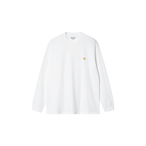 Carhartt WIP L/S Chase - White / Gold - Streetart.fr