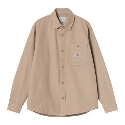 Carhartt WIP L/S Edgar Shirt Chemise - Peanut / Wax - Streetart.fr