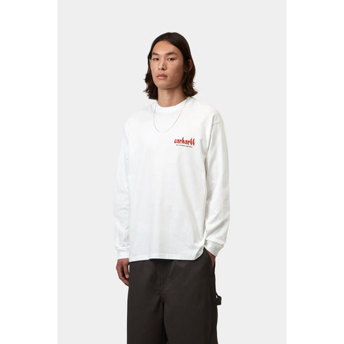 Carhartt WIP L/S Framework T-Shirt - White - Streetart.fr
