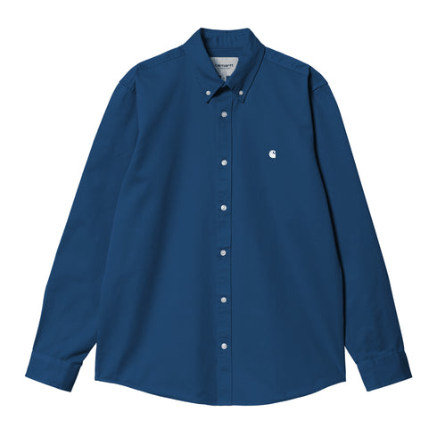 Carhartt WIP L/S Madison Ls - Shirt Elder / White - Streetart.fr