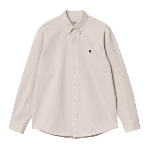 Carhartt WIP L/S Madison Ls - Shirt Moonbeam / Black - Streetart.fr
