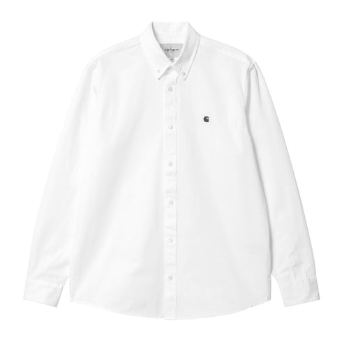 Carhartt WIP L/S Madison Shirt Chemise - White / Black - Streetart.fr