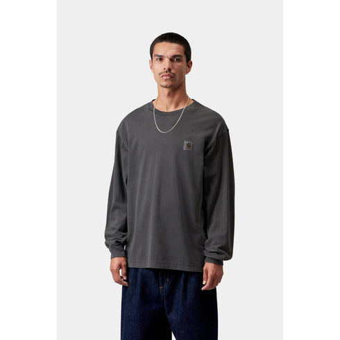 Carhartt Wip L/S Vista T-Shirt - Black Garment Dyed - Streetart.fr