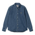 Carhartt WIP L/S Weldon Shirt Blue Heavy Stone Wash - Streetart.fr