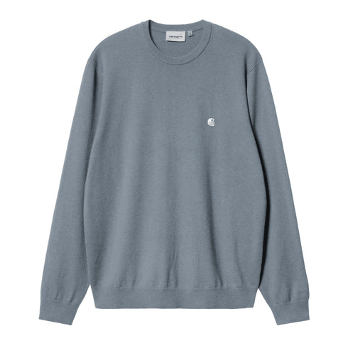 Carhartt WIP Madison Sweater - Velvet Blue / White - Streetart.fr
