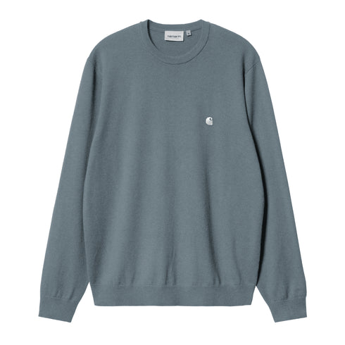 Carhartt WIP Madison Sweater - Velvet Blue / White - Streetart.fr