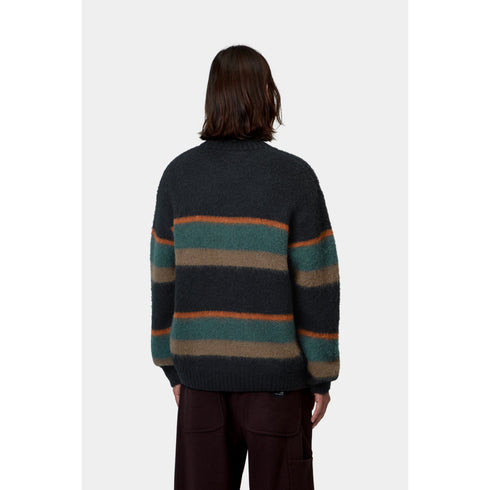 Carhartt WIP Merton Sweater - Sundling Stripes / Dark Scarab - Streetart.fr