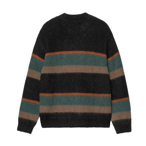 Carhartt WIP Merton Sweater - Sundling Stripes / Dark Scarab - Streetart.fr