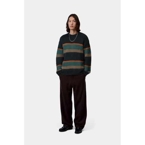 Carhartt WIP Merton Sweater - Sundling Stripes / Dark Scarab - Streetart.fr