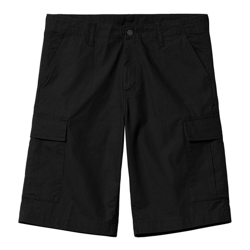 Carhartt WIP Regular Cargo Short Black Rinsed - Streetart.fr