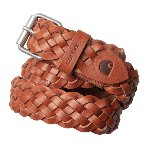 Carhartt WIP Script Belt Leather - Cognac / Silver - Streetart.fr
