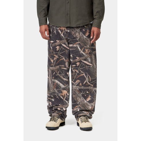 Carhartt WIP Single Knee Pant - Camo Feather Tree / Black Heavy Stone Wash - Streetart.fr