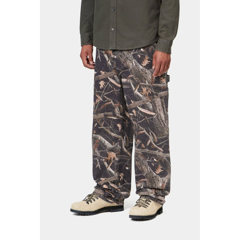 Carhartt WIP Single Knee Pant - Camo Feather Tree / Black Heavy Stone Wash - Streetart.fr