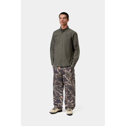 Carhartt WIP Single Knee Pant - Camo Feather Tree / Black Heavy Stone Wash - Streetart.fr