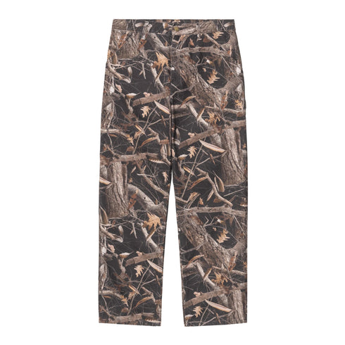 Carhartt WIP Single Knee Pant - Camo Feather Tree / Black Heavy Stone Wash - Streetart.fr
