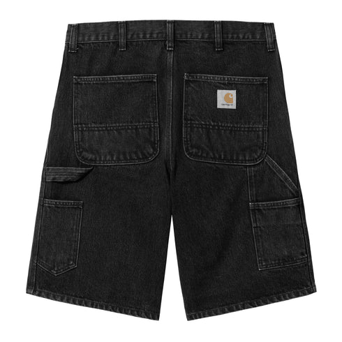 Carhartt WIP Single Knee Short - Black Stone Washed - Streetart.fr