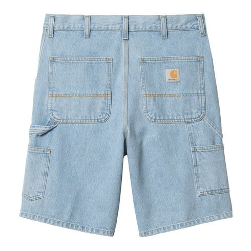 Carhartt WIP Single Knee Short - Blue Heavy Stone Bleached - Streetart.fr