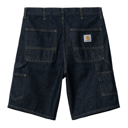 Carhartt WIP Single Knee Short - Blue Rinsed - Streetart.fr