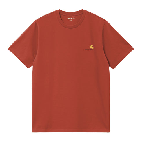 Carhartt WIP S/S American Script - Oxide Red - Streetart.fr