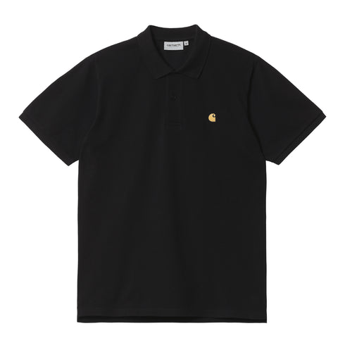 Carhartt WIP S/S Chase Pique - Black / Gold - Streetart.fr