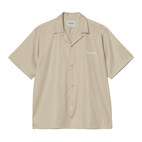 Carhartt WIP S/S Delray Shirt - Stone / White - Streetart.fr
