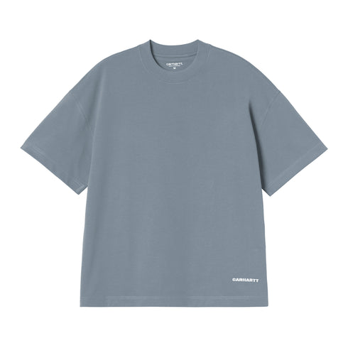 Carhartt WIP S/S Link Script - Velvet Blue / White - Streetart.fr