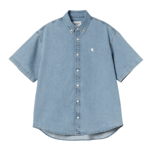 Carhartt WIP S/S Lucas Shirt - Blue Bleached - Streetart.fr