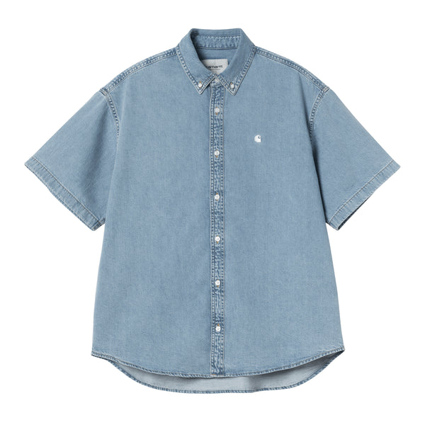 Carhartt WIP S/S Lucas Shirt - Blue Bleached - Streetart.fr