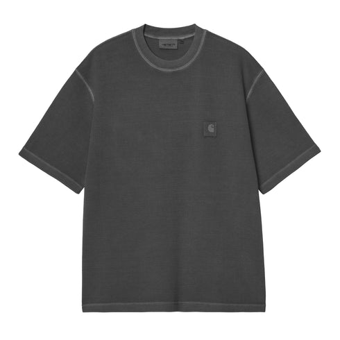 Carhartt WIP S/S Nelson Waffle - Black Garment Dyed - Streetart.fr