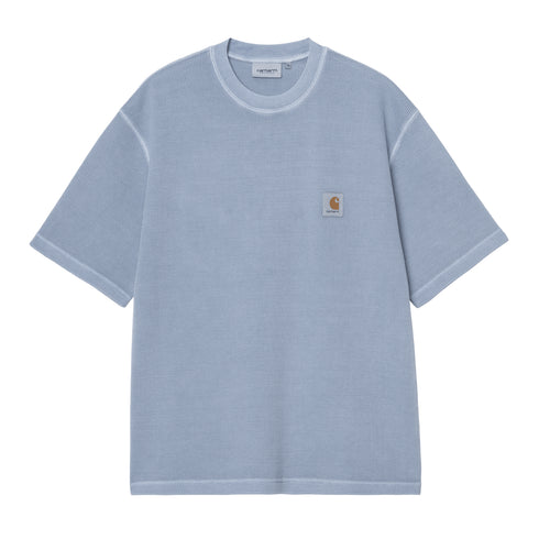 Carhartt WIP S/S Nelson Waffle - Gentle Blue Garment Dyed - Streetart.fr
