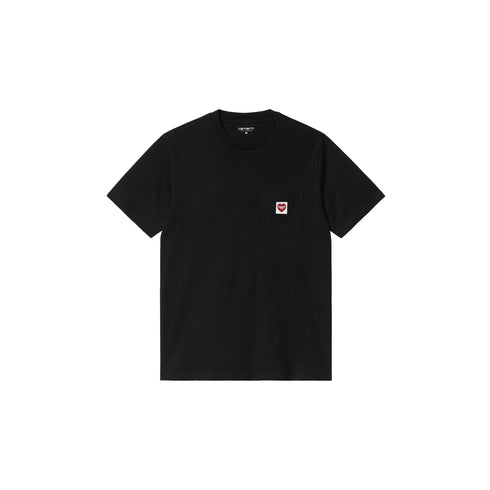 Carhartt WIP S/S Pocket Heart - Black / Red - Streetart.fr