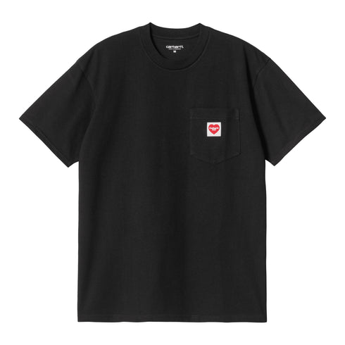 Carhartt WIP S/S Pocket Heart - Black / Red - Streetart.fr