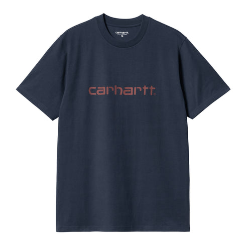 Carhartt WIP S/S Script Air - Force Blue / Malbec - Streetart.fr
