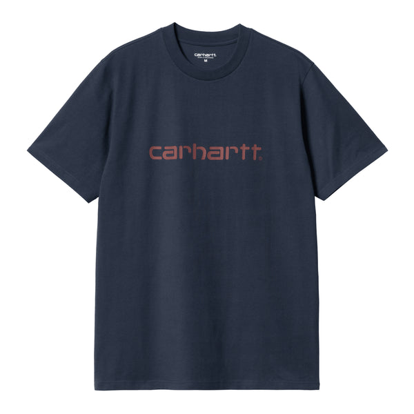 Carhartt WIP S/S Script Air - Force Blue / Malbec - Streetart.fr
