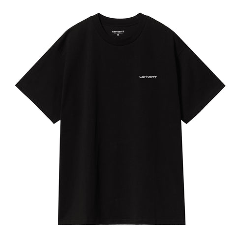 Carhartt WIP S/S Script Embroidery - Black / White - Streetart.fr