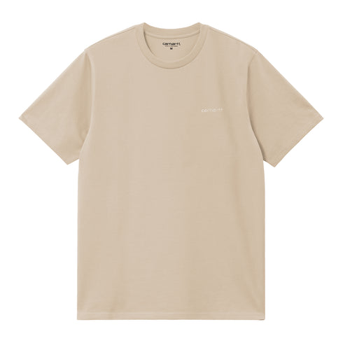 Carhartt WIP S/S Script Embroidery - Fleur De Sel / White - Streetart.fr