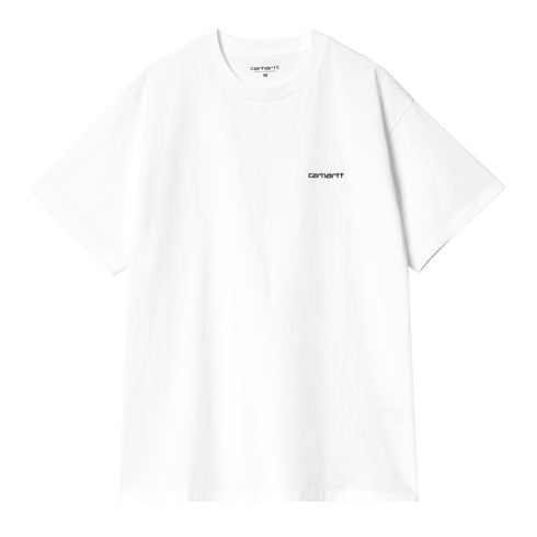 Carhartt WIP S/S Script Embroidery - White / Black - Streetart.fr