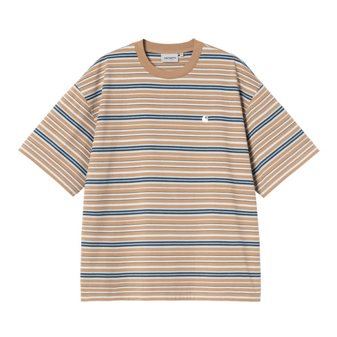 Carhartt WIP S/S Zane - Zane Stripe / Peanut - Streetart.fr